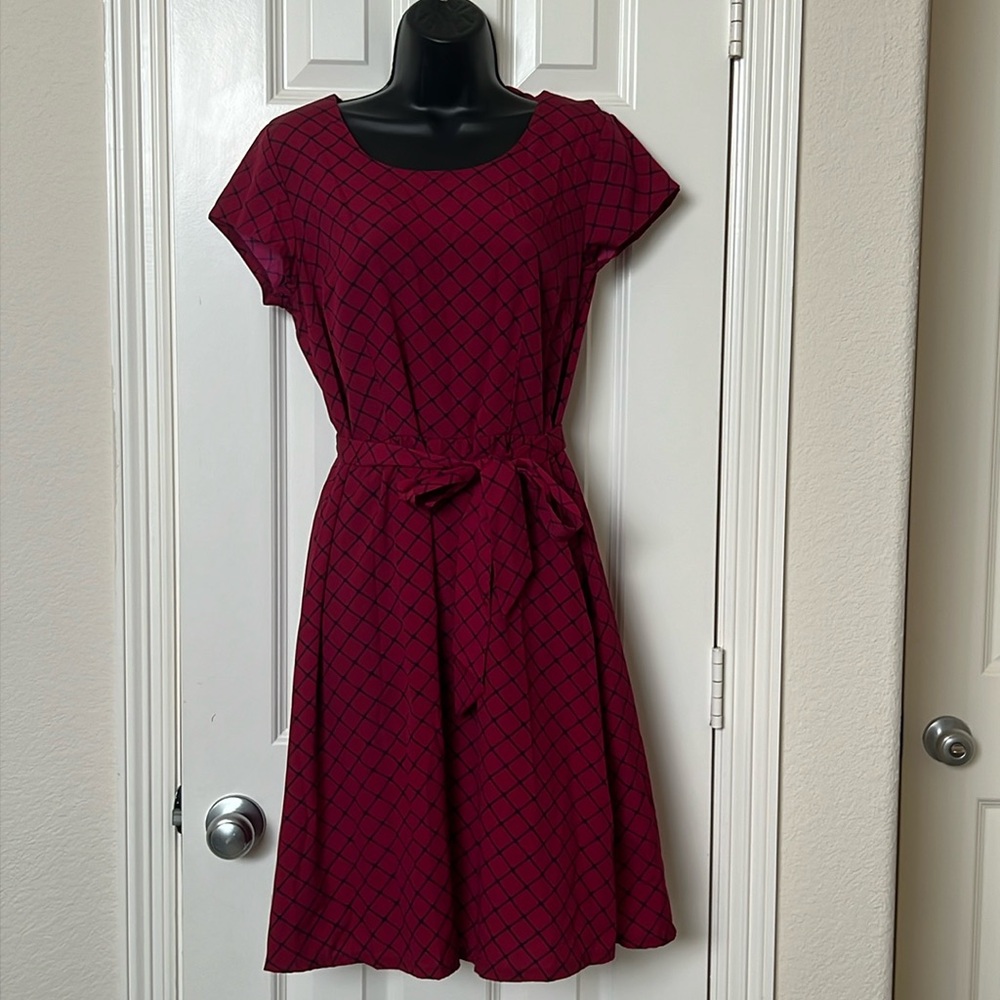 Tommy Hilfiger red dress size M with belt. Excellent condition